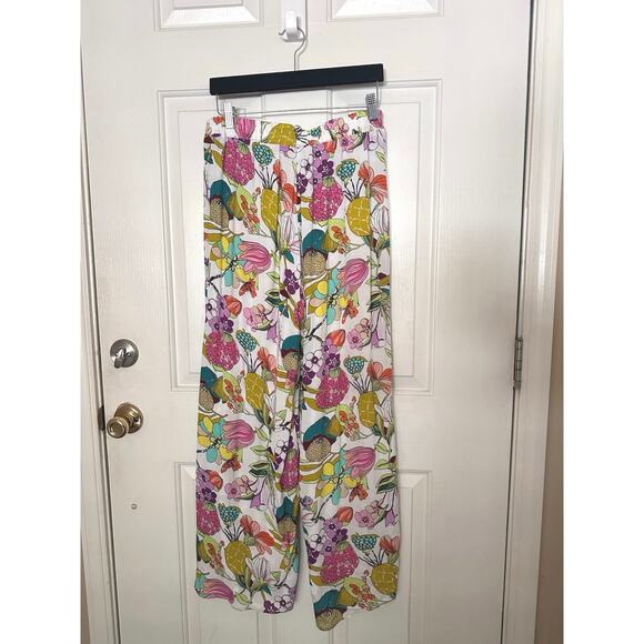 Trina Turk Wrap Pants Key West Botanical Size Large Resort Swim Coverup Tropical - Picture 5 of 10